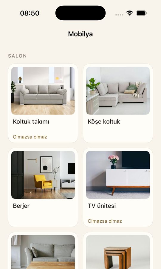 İhtiyaç kataloğu: Mobilya